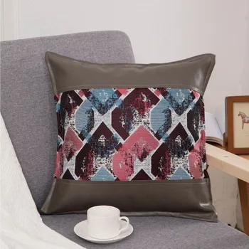 кожаная сращивающая Жаккардовая подушка с вышивкой абстрактная домашняя наволочка диван Декор подушка 45x45cm