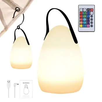 Портативная настольная лампа со светодиодной подсветкой, USB Перезаряжаемая настольная прикроватная лампа, 6-уровневый светильник, детская лампа, ночник, 16 цветов, изменяющий цвет RGB