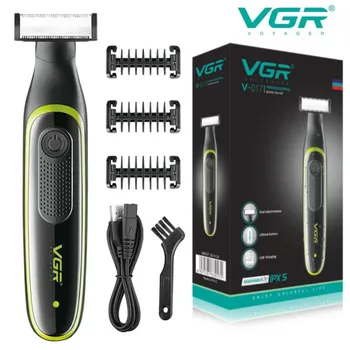 VGR Бритва, Водонепроницаемый станок для бритья волос, Профессиональная бритва, Перезаряжаемый Триммер для бороды, Электрическая Портативная бритва для мужчин V-017