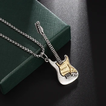 Ожерелье с гитарой в стиле панк-рок Для Мужчин и женщин, ожерелье с подвеской в готическом Стиле, Модный Персонализированный подарок в стиле хип-хоп, Байкерские украшения для парня