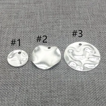 10 шт. круглых брелоков из стерлингового серебра 925 пробы, монета в виде круга для браслета, ожерелья, серег