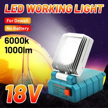 Супер идеальная светодиодная лампа с литиевой батареей мощностью 10 Вт подходит для интерфейса батареи DeWalt 18 В 6000 К-1000лм