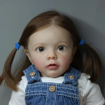 24-дюймовая уже готовая реалистичная кукла-реборн ручной работы, модная девушка, Мисси, мягкая ткань, тело, настоящее прикосновение, 3D укорененные волосы