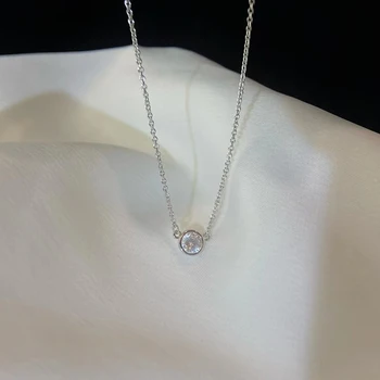 Простое и модное ожерелье с подвеской из пузырькового циркона с оригинальным логотипом высокого качества, изысканный подарок к празднику для женщин