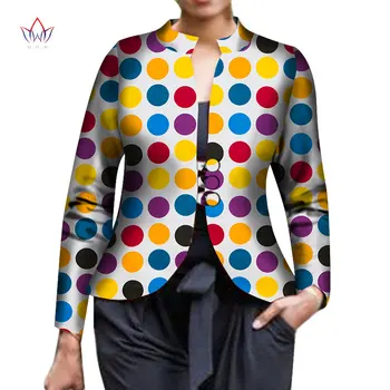 Осенняя африканская Блузка для женщин, Одежда в стиле Дашики Анкара, Модное Пальто, Куртка с восковой печатью, Блузка, Хлопчатобумажная рубашка BRW WY6146