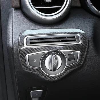 Для Mercedes Benz C/G/V Class GLC W205 X253 W463 2015-20 Автомобильные Аксессуары Из Настоящего Углеродного волокна, Рамка для Переключателя автомобильных Фар, Наклейки