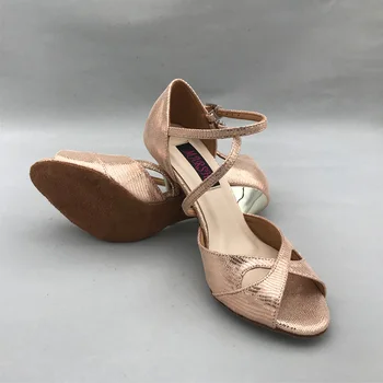 Женская обувь для латиноамериканских танцев, обувь для сальсы, удобная танцевальная обувь MS6226D-LGL, обувь из натуральной кожи на высоком каблуке, прямая поставка
