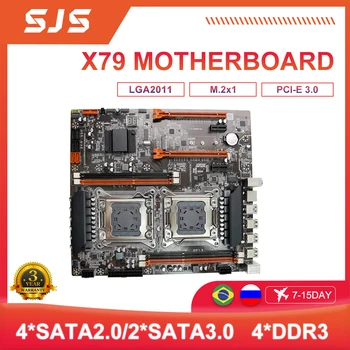 Материнская плата SJS X79 с двойным процессором Intel LGA 2011 E-ATX SATA3 PCI-E 3.0 M.2 Поддерживает процессор Intel E5 2620 2640 2650 2680 2690 Xeon
