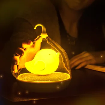 Светодиодный Сенсорный Ночник в птичьей Клетке, USB Перезаряжаемый Атмосферный светильник, Подарок для украшения дома, Подарок для праздника в стиле Фэнтези