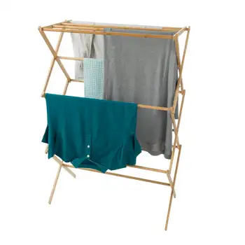 Портативная бамбуковая сушилка для одежды- складная и компактная для внутреннего /наружного использования.