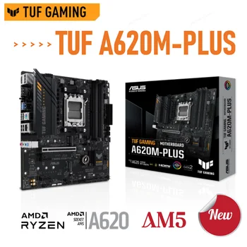 Материнская плата Asus TUF GAMING A620M-PLUS AM5 с поддержкой DDR5 128 ГБ, процессор Ryzen серии 7000, Материнская плата AMD A620 Gaming M.2 PCIe 4.0, Новая