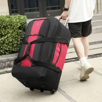 Дорожная сумка-тележка, Большая вместительная сумка для хранения на колесиках для мужчин, 10 кг, ручная кладь, Рюкзак, Унисекс, водонепроницаемая для поездок на открытом воздухе