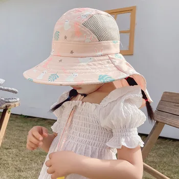 Пляжная шляпа для детей, Летняя Детская кепка-ведро с широкими полями, панама с защитой от ультрафиолета, Уличные Летние Детские Аксессуары для пляжной шляпы от солнца