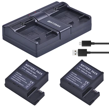 2шт 1500 мАч DS-S50 DSS50 S50 Аккумулятор Accu + USB Двойное зарядное устройство для AEE DS-S50 S50 AEE D33 S50 S51 S60 S71 S70 Аккумулятор для камер