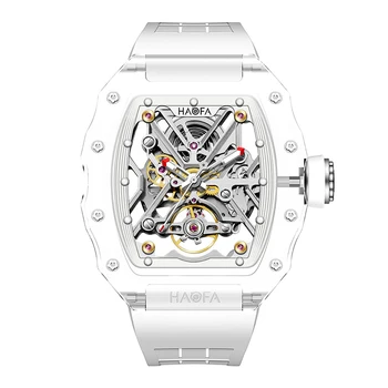 Механические часы Haofa из прозрачного хрусталя для мужчин, роскошные мужские водонепроницаемые светящиеся автоматические часы 2202