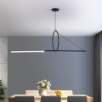 Постмодернистские светодиодные подвесные светильники Дизайнерская железная геометрическая линия для гостиной, столовой, бара, декора Скандинавской домашней кухни
