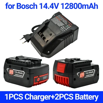 Оригинальная Аккумуляторная Батарея BAT614G 14,4 В 12800 мАч Литий-ионная для Bosch 14,4 В BAT607G BAT614 BAT614G + Зарядное устройство