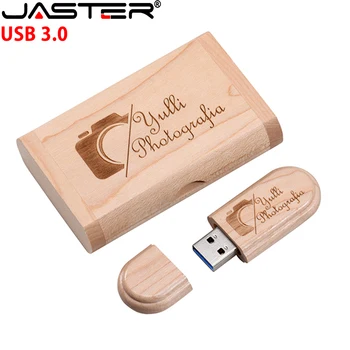 Деревянная Коробка + Высокоскоростной USB Флэш-накопитель 128 ГБ Бесплатные Флешки с логотипом 64 ГБ Memory Stick 32 ГБ Подарки Для Свадебной Фотографии U Диск 8 ГБ