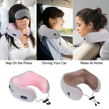 Многофункциональная Электрическая Массажная U-образная подушка для шеи, плеч, Массажер для шейки матки