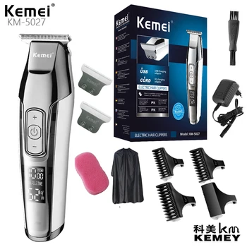 Электрическая машинка для стрижки волос Kemei KM-5027 Pro Перезаряжаемая Машинка для стрижки волос С мотором Электрический Триммер Для Стрижки волос Walh