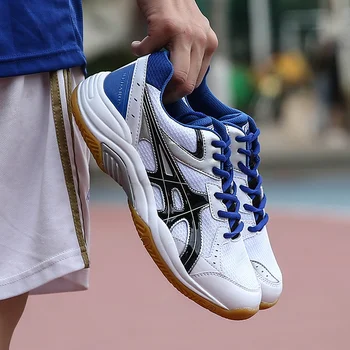 Профессиональная брендовая сетчатая белая мужская волейбольная обувь с нескользящей подушкой, женские кроссовки для настольного тенниса, дышащая мужская спортивная обувь