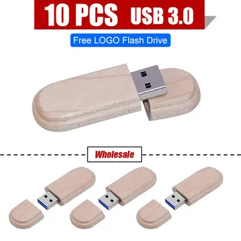 10 шт. деревянный флэш-накопитель С Бесплатным Логотипом Maple USB С кассетной ручкой 64 ГБ 32 ГБ 4 ГБ Флэш-накопитель USB 3,0 Подарки для свадебной фотографии