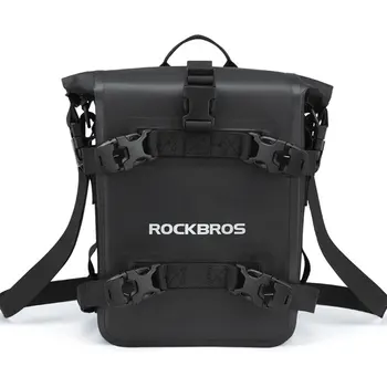 Боковая сумка на бампер мотоцикла ROCKBROS, Водонепроницаемая, быстросъемная, с ПОМПОНОМ, 5Л, Большая емкость, 600D, из ТПУ + ПВХ, упаковка для хранения материала