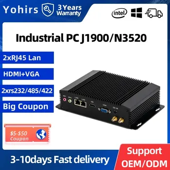 Yohirs Промышленный мини-ПК Pentium N3520 N2920 Безвентиляторный Компьютер 2 * Lan 2 * Com RS232/422/485 6* USB Micro 3G 4G Слот для SIM-карты WiFi