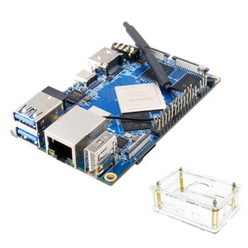 Для Orange Pi 4 LTS 4 ГБ + Акриловый Чехол Rockchip RK3399 16 ГБ EMMC Плата Разработки Gigabit Ethernet