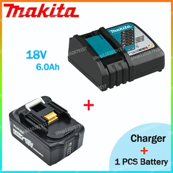 18V 6000mAh Makita Оригинал со светодиодной литий-ионной заменой LXT BL1860B BL1860 BL1850 Makita аккумуляторная батарея для электроинструмента