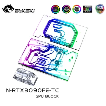 Блок активной задней панели графического процессора Bykski для графического радиатора видеопамяти NVIDIA RTX3090 Founder Edition, Двойной боковой кулер VGA N-RTX3090FE-TC