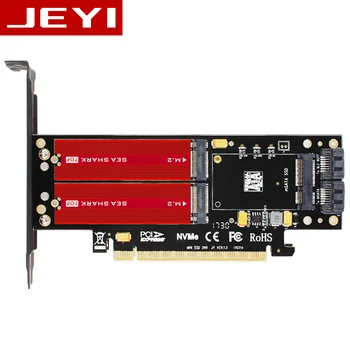 JEYI SK16-PRO NVME NGFF адаптер x16 PCI-E3 Полноскоростной M.2 2280 алюминиевый лист теплопроводность кремниевых пластин вентилятор охлаждения SSD