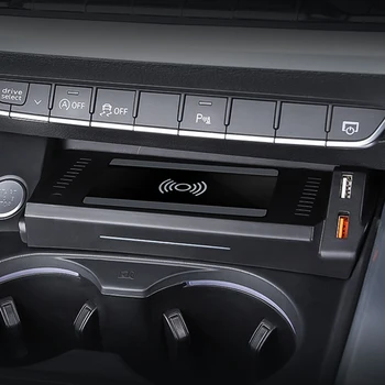 Автомобильное беспроводное зарядное устройство для Audi A4 B9 S4 RS4 A5 2017 2018 2019 2020 2021 15 Вт быстрое зарядное устройство для телефона зарядная панель держатель для зарядки