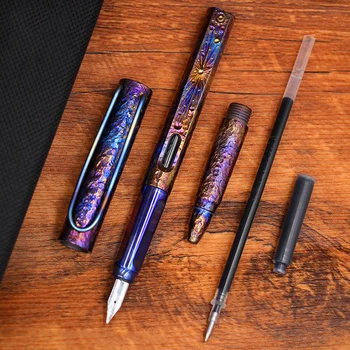 Ручная работа, Звездное небо, ограниченная серия, ручка из титанового сплава, гелевая ручка, тяжелая ручка