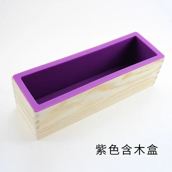 Силиконовая форма для мыла, Прямоугольная гибкая форма с деревянной коробкой для инструмента ручной работы DIY MJ902