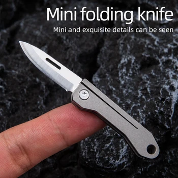 Мини-складной нож из титанового сплава, экспресс-нож для ручной клади, edc брелок для ключей, подвеска для самообороны, распаковка ножей, складной портативный kni