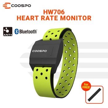 Нарукавная повязка с датчиком сердечного ритма COOSPO HW706, водонепроницаемая Bluetooth 5,0, ANT + Регулируемая Точный спортивный монитор для Wahoo Garmin