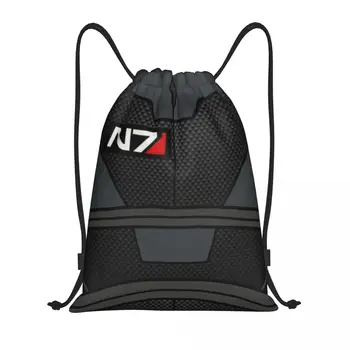 Mass Effect N7 Armor сумка на шнурке Мужская Женская Складная Спортивная сумка для спортзала Alliance Военные рюкзаки для тренировок по видеоиграм