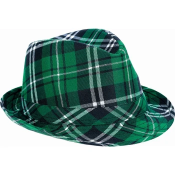 Ирландская клетчатая рыбацкая шляпа, нишевая зеленая фетровая шляпа-панама. Для вечеринки в честь Дня Патрика в любое время года