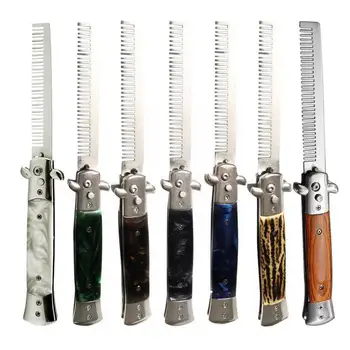 Автоматические стальные расчески Складные Ножевые щетки Триммер для волос Щетка-бабочка Расческа Мужские Аксессуары для ножей Карманные S2K7