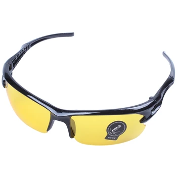 Велосипедные солнцезащитные очки в черной оправе, желтый лист ночного видения, наружное оборудование