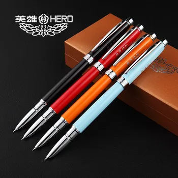 Авторучка hero 3015a gentlewomen супер гладкая иридиевая студенческая ручка с чернилами 0,38 мм крошечная черная оранжевая красная синяя бесплатная доставка
