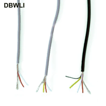 2 3 4-жильный экранированный провод UL 2547 28AWG 5 метров 16,4 фута 2,1-канальный линейный аудиосигнальный кабель экранированный провод для усилителя, черный Серый