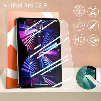 Закаленное стекло для iPad Pro 12,9 6-го поколения 2022 Защитная пленка для экрана iPad Pro 12,9 2021 2020 2018 2017 2015 Защитная пленка