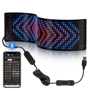 Светодиодная Матричная Пиксельная панель Bluetooth ПРИЛОЖЕНИЕ USB 5V Гибкий Адресуемый RGB рисунок Граффити Прокрутка текста Анимационный дисплей Автомагазин