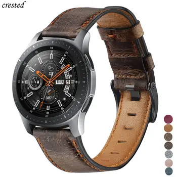 Ремешок из натуральной кожи для samsung Galaxy watch 3 45 мм/46 мм/Gear S3 frontier 22 мм браслет Huawei watch gt-2-2e-pro 46 мм ремешок