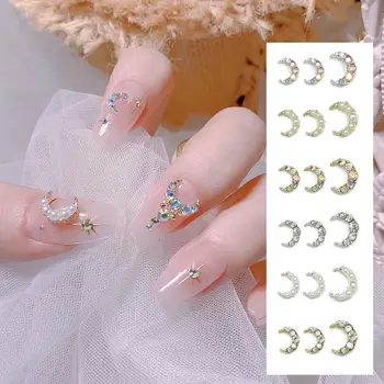 Модные 3D украшения для ногтей, Сладкие смешанные украшения для ногтей, Лунные украшения для ногтей, Стразы для дизайна ногтей, жемчужные сверла для ногтей