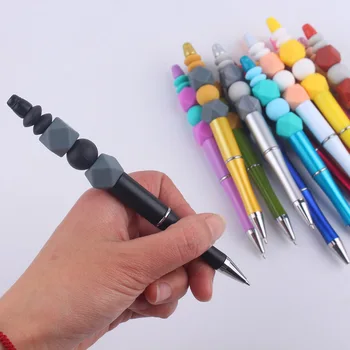 70шт Ручка из бисера Креативный DIY Силиконовый шарик Цветная ручка из бисера Цветная пластиковая многофункциональная шариковая ручка