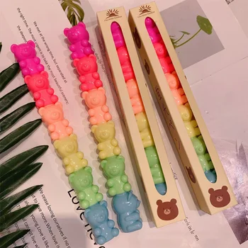 5 Цветов Маркеров, Креативные ручки Kawaii Bear, Корейские Милые Канцелярские принадлежности, Школьные Принадлежности для рисования, Подарок для детей