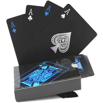 Черная Золотая Игральная Карта, Игровая Колода для Покера, синий Серебряный Покерный Костюм, Пластиковая Волшебная Водонепроницаемая Колода Карт, Подарочная Коллекция Magic Water